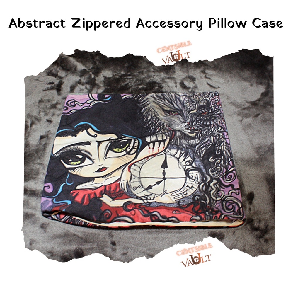 Abstract Anime Accent Pillow Case. See pics for Measurements. - Picture 2 of 4